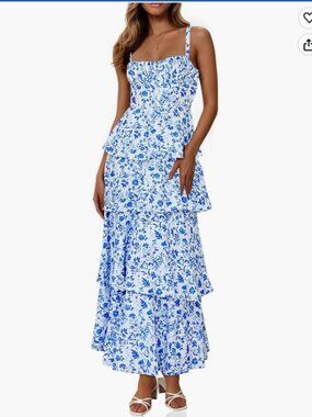 Womens Summer Floral Maxi Dresses - worn once